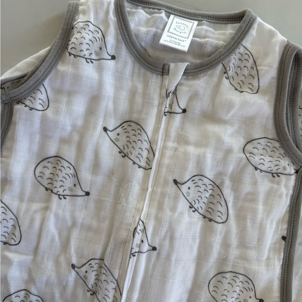 Swaddle Designs Gray Hedgehog Print Sleep Sack